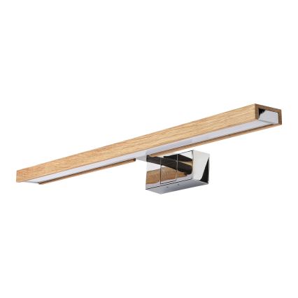 Brilagi - Iluminare LED pentru oglindă de baie 3-în-1 WOODY MIRROR LED/12W/230V 60 cm IP44 crom lucios/stejar