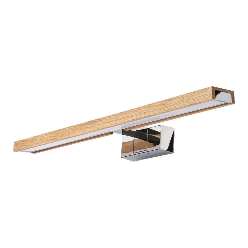 Brilagi - Iluminare LED pentru oglindă de baie 3-în-1 WOODY MIRROR LED/12W/230V 60 cm IP44 crom lucios/stejar