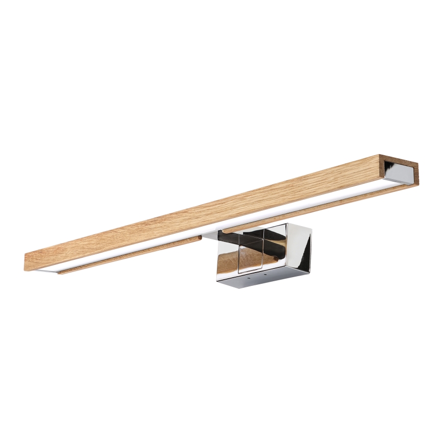 Brilagi - Iluminare LED pentru oglindă de baie 3-în-1 WOODY MIRROR LED/12W/230V 60 cm IP44 crom lucios/stejar