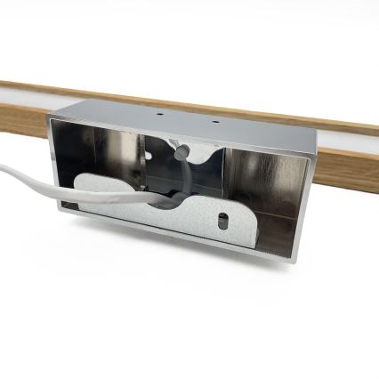 Brilagi - Iluminare LED pentru oglindă de baie 3-în-1 WOODY MIRROR LED/12W/230V 60 cm IP44 crom lucios/stejar