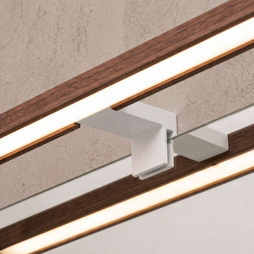 Brilagi - Iluminare LED pentru oglindă de baie 3 în 1 WOODY MIRROR LED/12W/230V 60 cm IP44 alb/stejar cireș