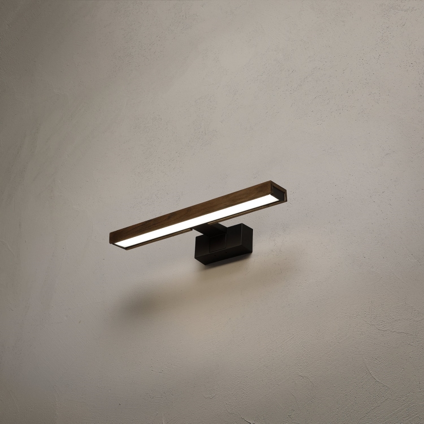 Brilagi - Iluminare LED pentru oglindă de baie 3în1 WOODY MIRROR LED/8W/230V 40 cm IP44 negru/stejar nuc