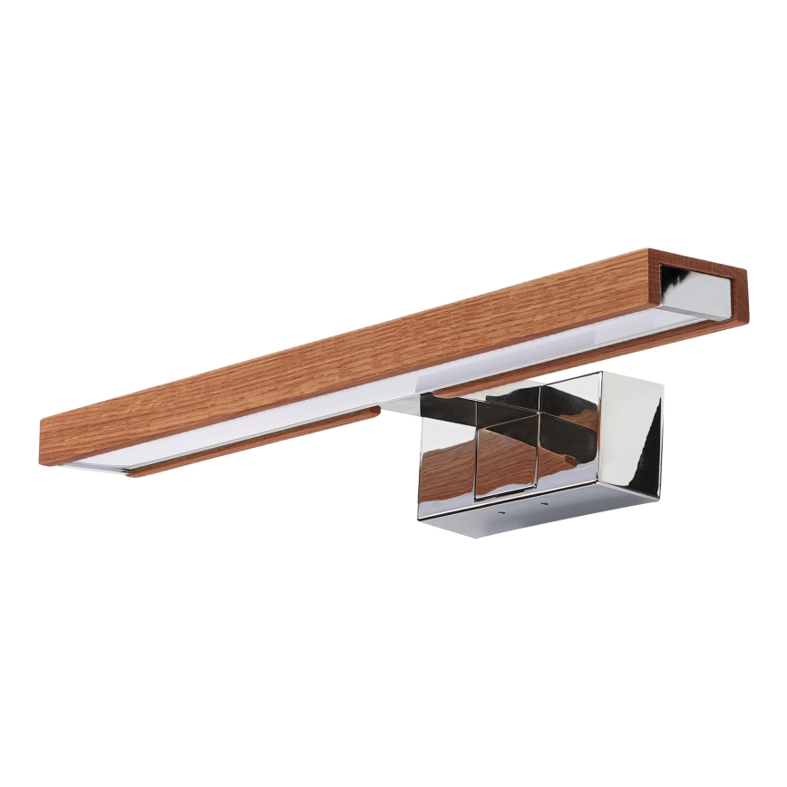Brilagi - Iluminare LED pentru oglindă de baie WOODY MIRROR 3în1, LED/8W/230V, 40 cm, IP44, crom lucios/stejar cireș