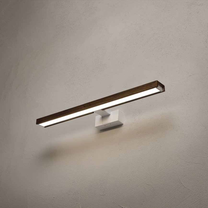 Brilagi - Iluminare LED pentru oglindă de baie 3în1 WOODY MIRROR 3în1 LED/12W/230V 60 cm IP44 alb/stejar-nuc