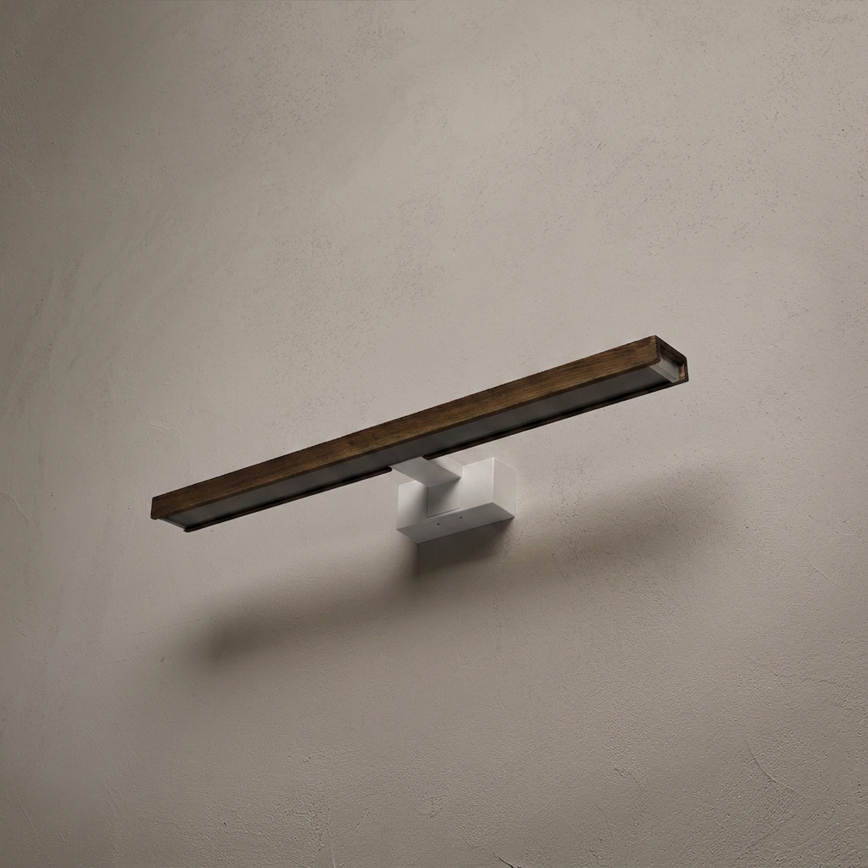 Brilagi - Iluminare LED pentru oglindă de baie 3în1 WOODY MIRROR 3în1 LED/12W/230V 60 cm IP44 alb/stejar-nuc