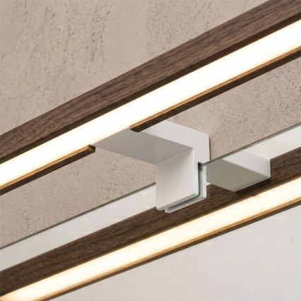 Brilagi - Iluminare LED pentru oglindă de baie 3în1 WOODY MIRROR 3în1 LED/12W/230V 60 cm IP44 alb/stejar-nuc