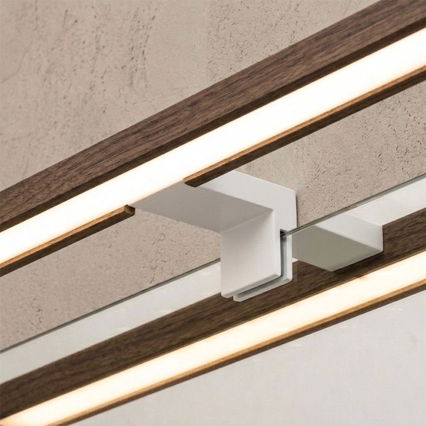 Brilagi - Iluminare LED pentru oglindă de baie 3în1 WOODY MIRROR 3în1 LED/12W/230V 60 cm IP44 alb/stejar-nuc