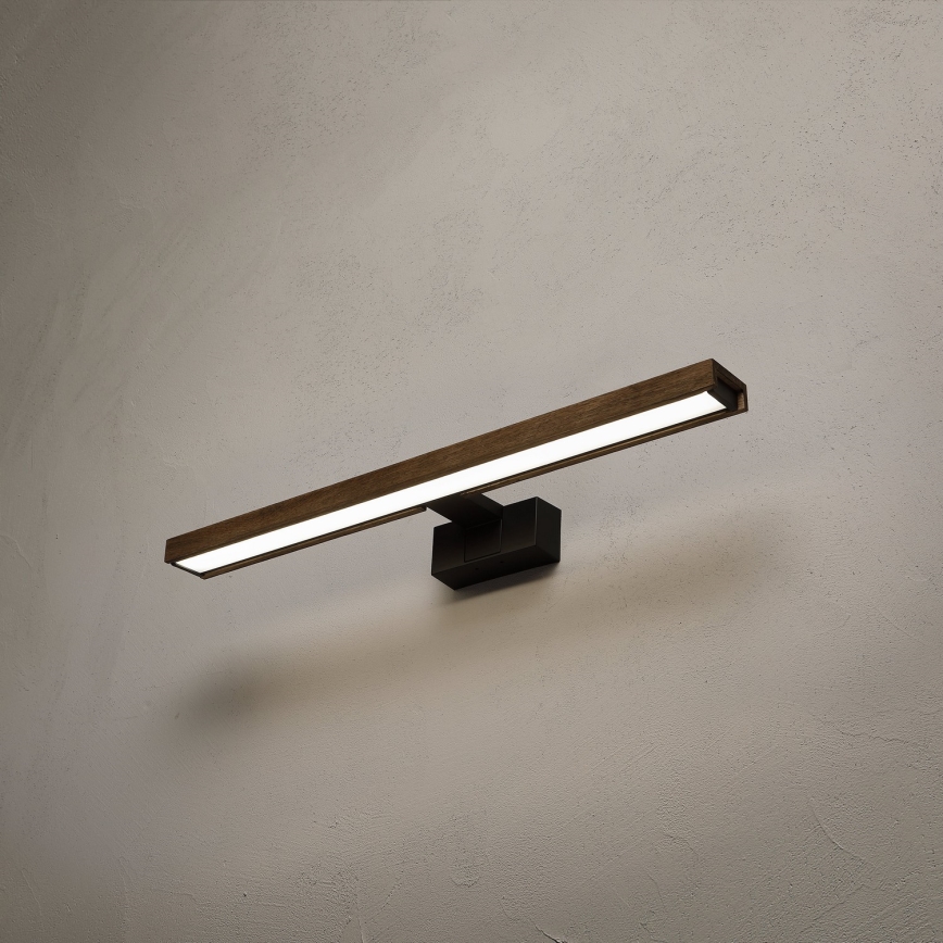 Brilagi - Iluminare LED pentru oglindă de baie 3-în-1 WOODY MIRROR LED/12W/230V IP44 negru/stejar nuc