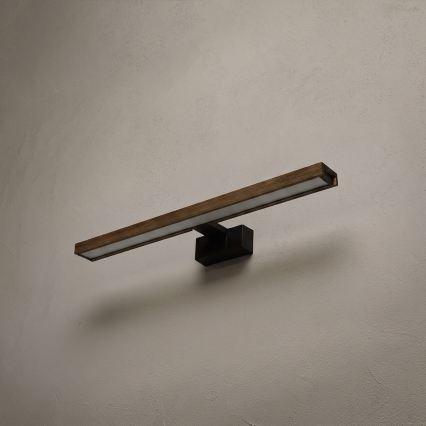Brilagi - Iluminare LED pentru oglindă de baie 3-în-1 WOODY MIRROR LED/12W/230V IP44 negru/stejar nuc