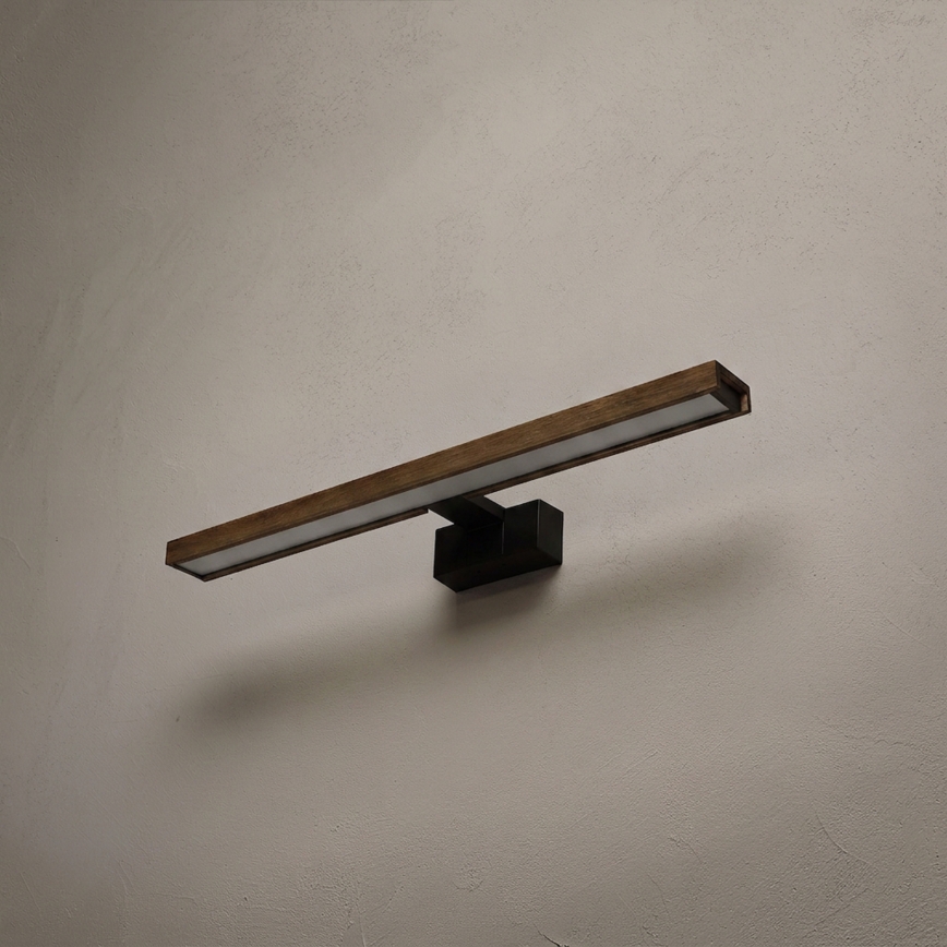 Brilagi - Iluminare LED pentru oglindă de baie 3-în-1 WOODY MIRROR LED/12W/230V IP44 negru/stejar nuc
