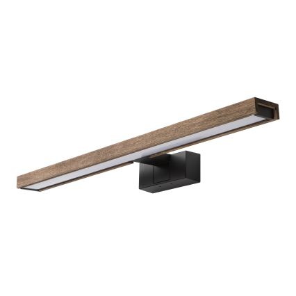 Brilagi - Iluminare LED pentru oglindă de baie 3-în-1 WOODY MIRROR LED/12W/230V IP44 negru/stejar nuc