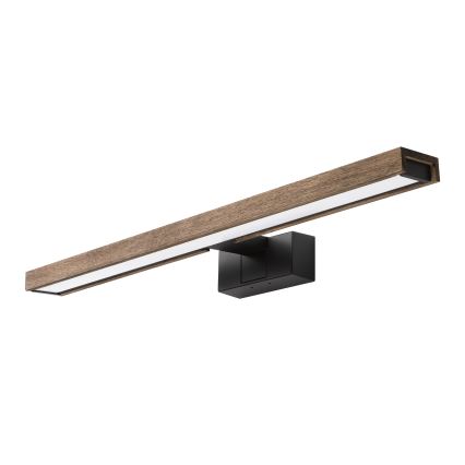 Brilagi - Iluminare LED pentru oglindă de baie 3-în-1 WOODY MIRROR LED/12W/230V IP44 negru/stejar nuc