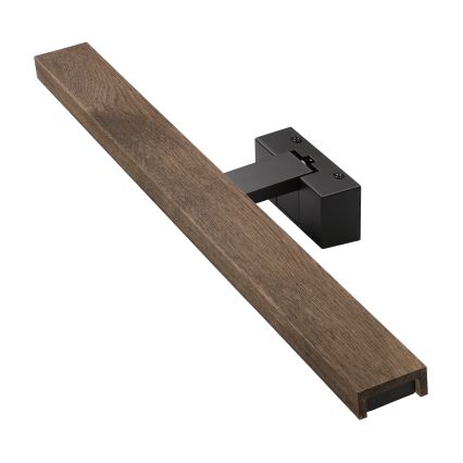 Brilagi - Iluminare LED pentru oglindă de baie 3-în-1 WOODY MIRROR LED/12W/230V IP44 negru/stejar nuc