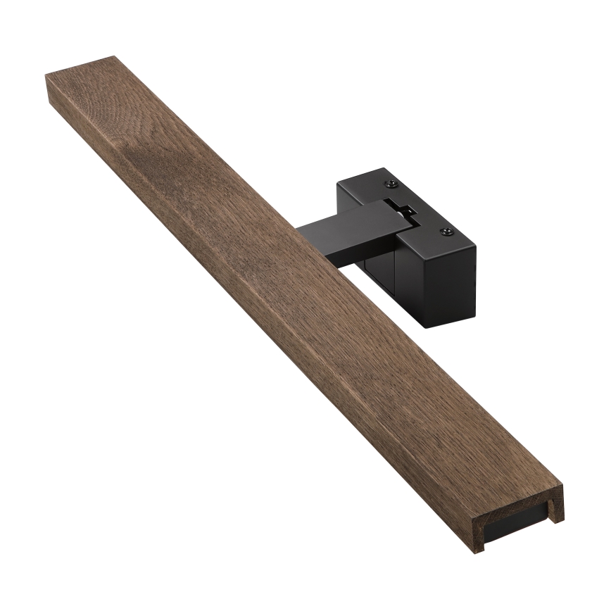 Brilagi - Iluminare LED pentru oglindă de baie 3-în-1 WOODY MIRROR LED/12W/230V IP44 negru/stejar nuc