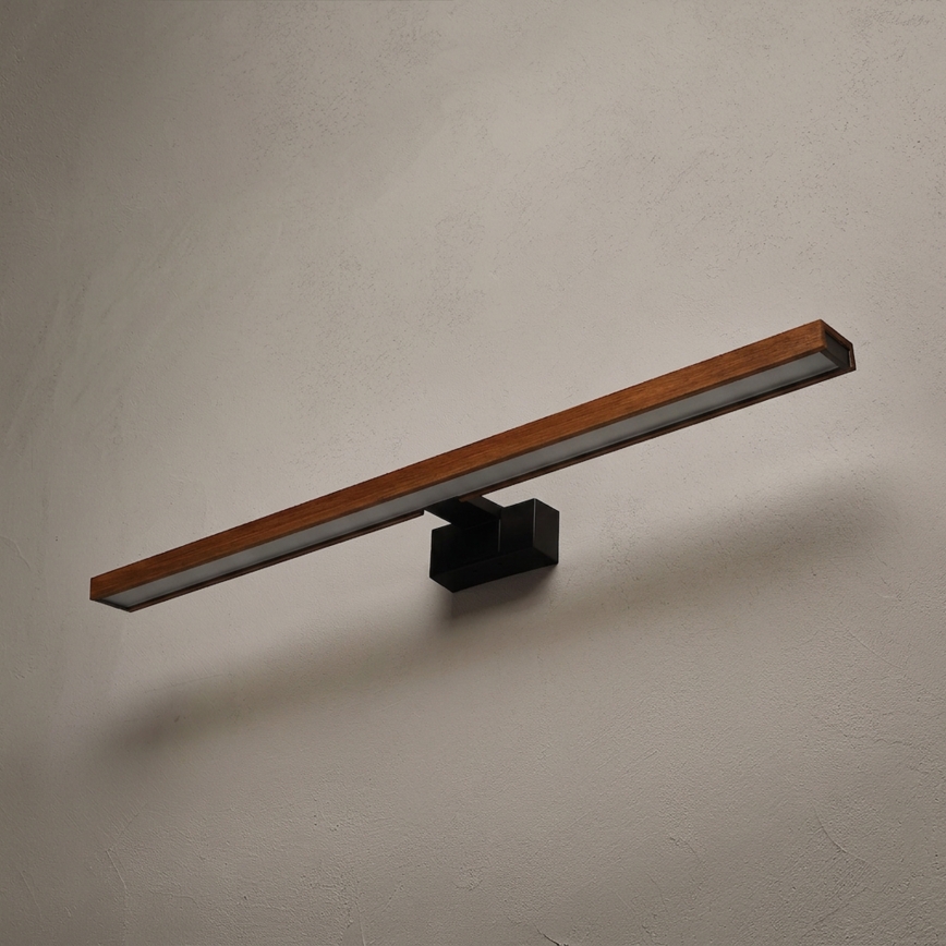 BRILAGI - Iluminare LED pentru oglindă de baie 3-în-1 WOODY MIRROR LED/15W/230V 80 cm IP44 negru/stejar cireș