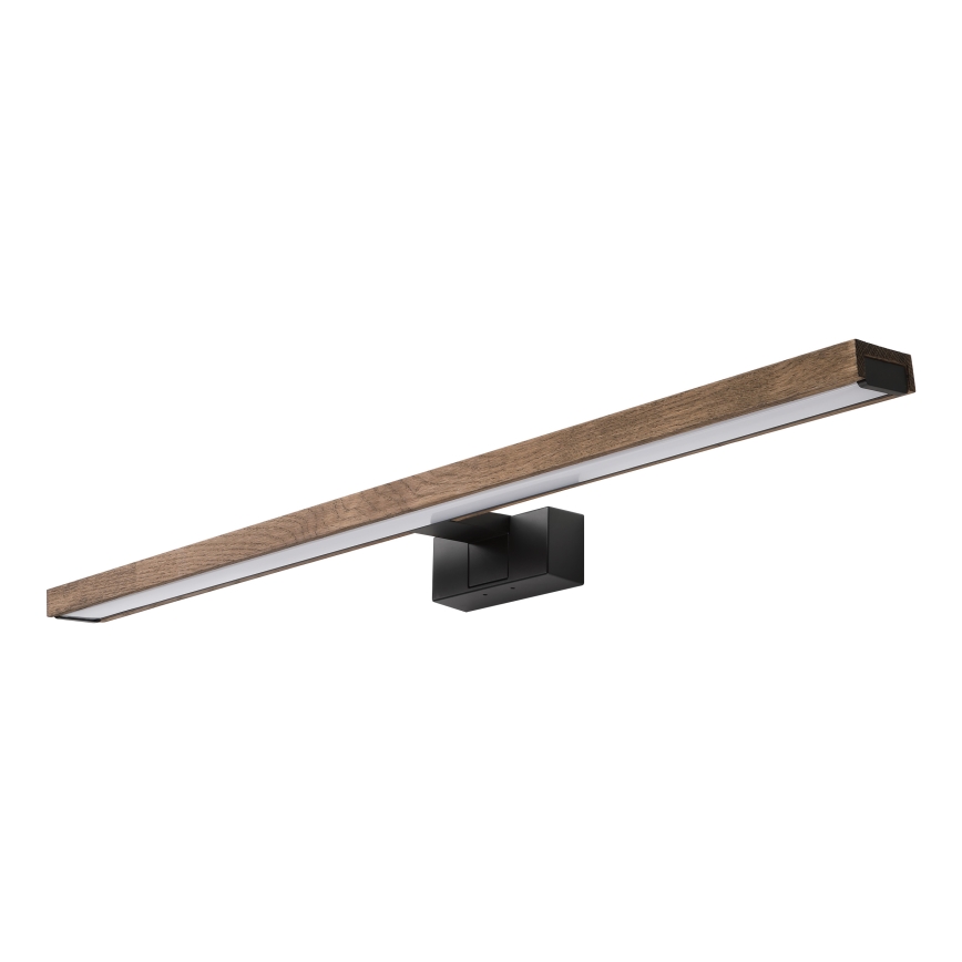 Brilagi - Iluminat LED 3-în-1 pentru oglindă de baie WOODY MIRROR LED/15W/230V 80 cm IP44 negru/stejar nuc