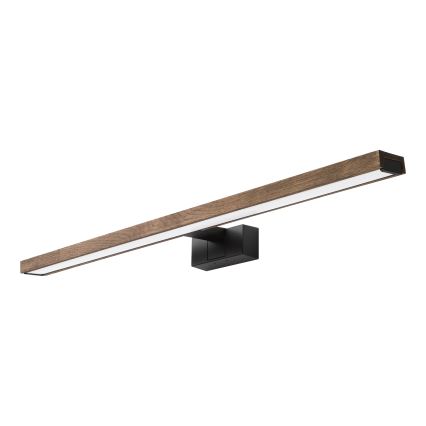 Brilagi - Iluminat LED 3-în-1 pentru oglindă de baie WOODY MIRROR LED/15W/230V 80 cm IP44 negru/stejar nuc