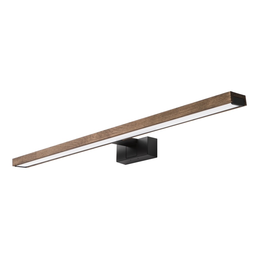 Brilagi - Iluminat LED 3-în-1 pentru oglindă de baie WOODY MIRROR LED/15W/230V 80 cm IP44 negru/stejar nuc