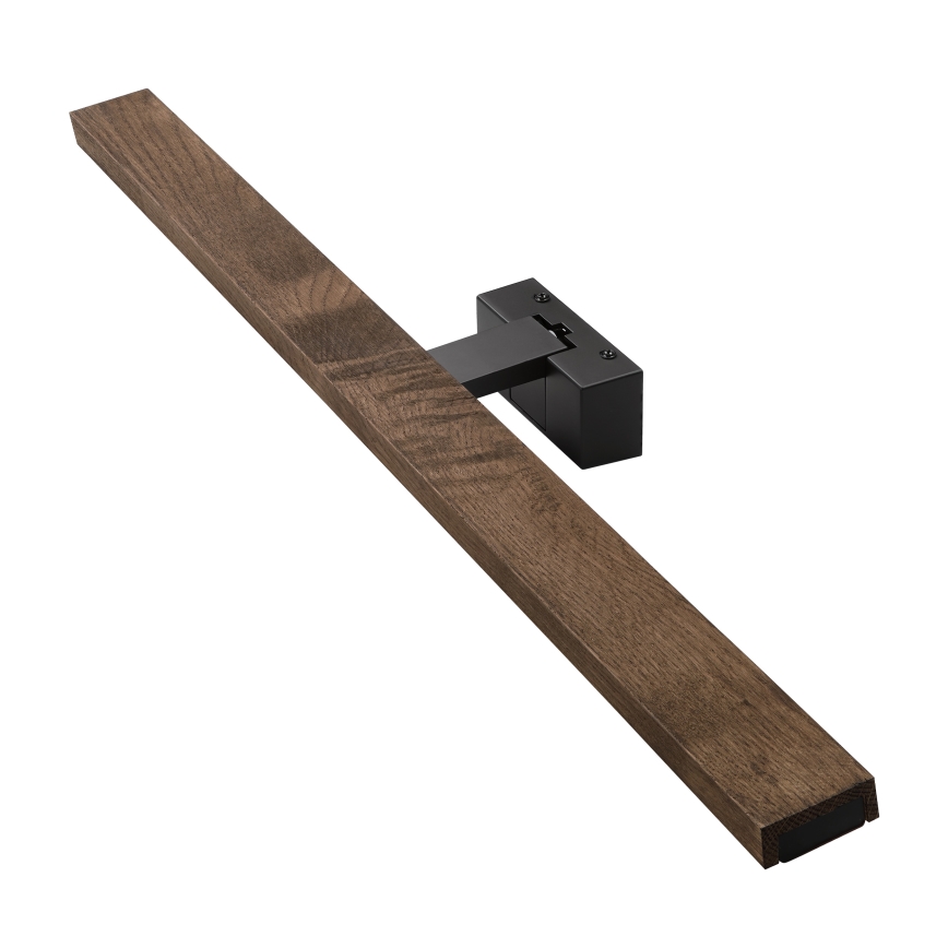 Brilagi - Iluminat LED 3-în-1 pentru oglindă de baie WOODY MIRROR LED/15W/230V 80 cm IP44 negru/stejar nuc