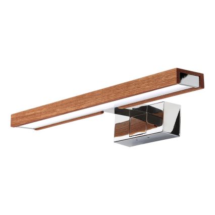 Brilagi - Iluminare LED 3-în-1 pentru oglindă de baie WOODY MIRROR LED/8W/230V 40 cm IP44 crom lucios/stejar cireș