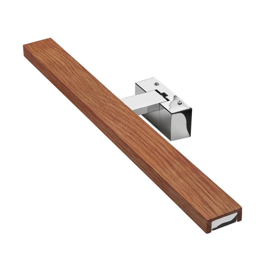 Brilagi - Iluminare LED pentru oglindă de baie 3 în 1 WOODY MIRROR LED/12W/230V 60 cm IP44 crom lucios/stejar cireș