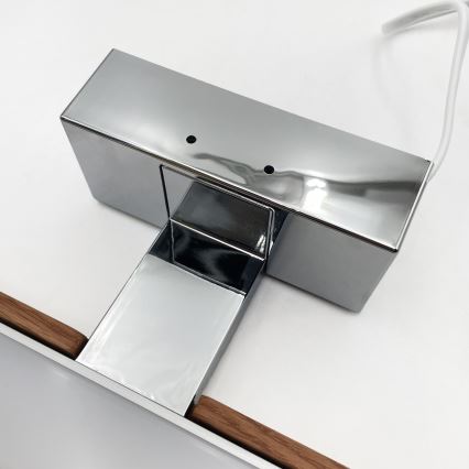 Brilagi - Iluminare LED pentru oglindă de baie 3 în 1 WOODY MIRROR LED/12W/230V 60 cm IP44 crom lucios/stejar cireș