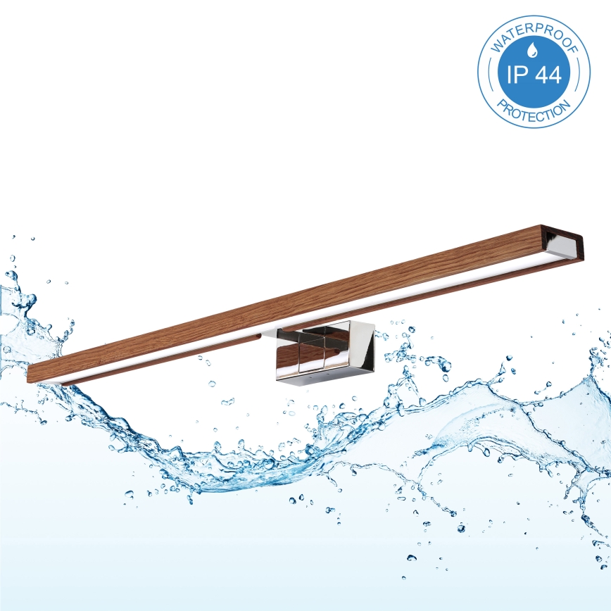 BRILAGI - Iluminare LED pentru oglindă de baie 3 în 1 WOODY MIRROR LED/15W/230V 80 cm IP44 crom lucios/stejar cireș