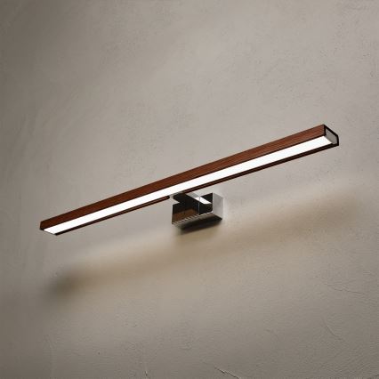 BRILAGI - Iluminare LED pentru oglindă de baie 3 în 1 WOODY MIRROR LED/15W/230V 80 cm IP44 crom lucios/stejar cireș