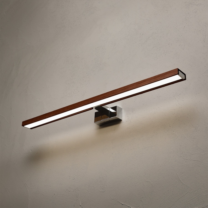 BRILAGI - Iluminare LED pentru oglindă de baie 3 în 1 WOODY MIRROR LED/15W/230V 80 cm IP44 crom lucios/stejar cireș