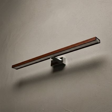 BRILAGI - Iluminare LED pentru oglindă de baie 3 în 1 WOODY MIRROR LED/15W/230V 80 cm IP44 crom lucios/stejar cireș