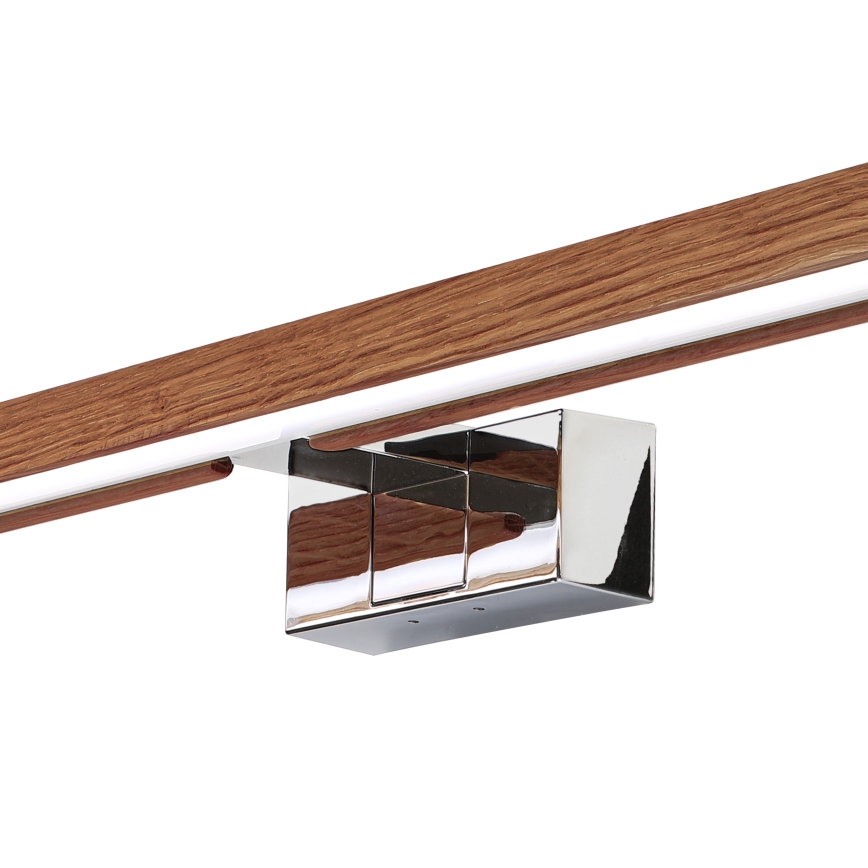 BRILAGI - Iluminare LED pentru oglindă de baie 3 în 1 WOODY MIRROR LED/15W/230V 80 cm IP44 crom lucios/stejar cireș