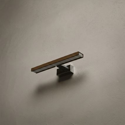 Brilagi - Iluminare LED pentru oglindă de baie 3 în 1 WOODY MIRROR LED/8W/230V 40 cm IP44 crom lucios/stejar-nuc