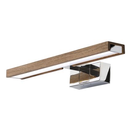 Brilagi - Iluminare LED pentru oglindă de baie 3 în 1 WOODY MIRROR LED/8W/230V 40 cm IP44 crom lucios/stejar-nuc