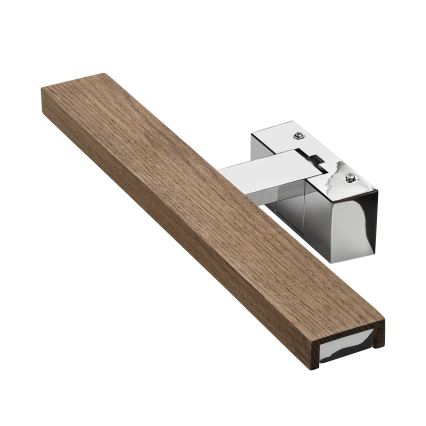 Brilagi - Iluminare LED pentru oglindă de baie 3 în 1 WOODY MIRROR LED/8W/230V 40 cm IP44 crom lucios/stejar-nuc