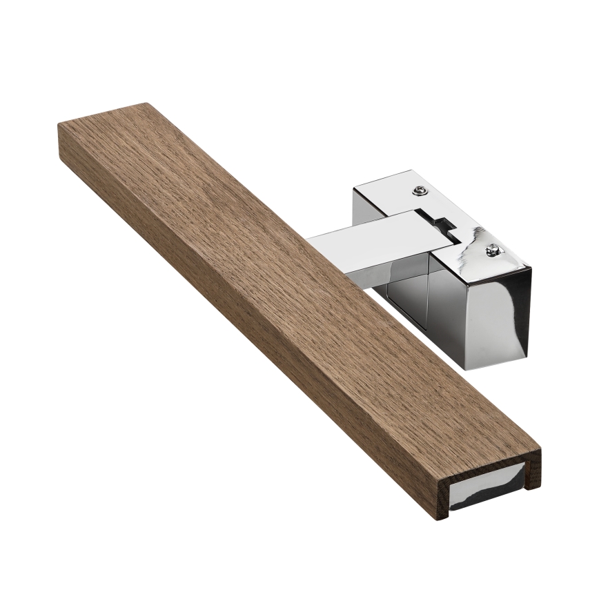 Brilagi - Iluminare LED pentru oglindă de baie 3 în 1 WOODY MIRROR LED/8W/230V 40 cm IP44 crom lucios/stejar-nuc