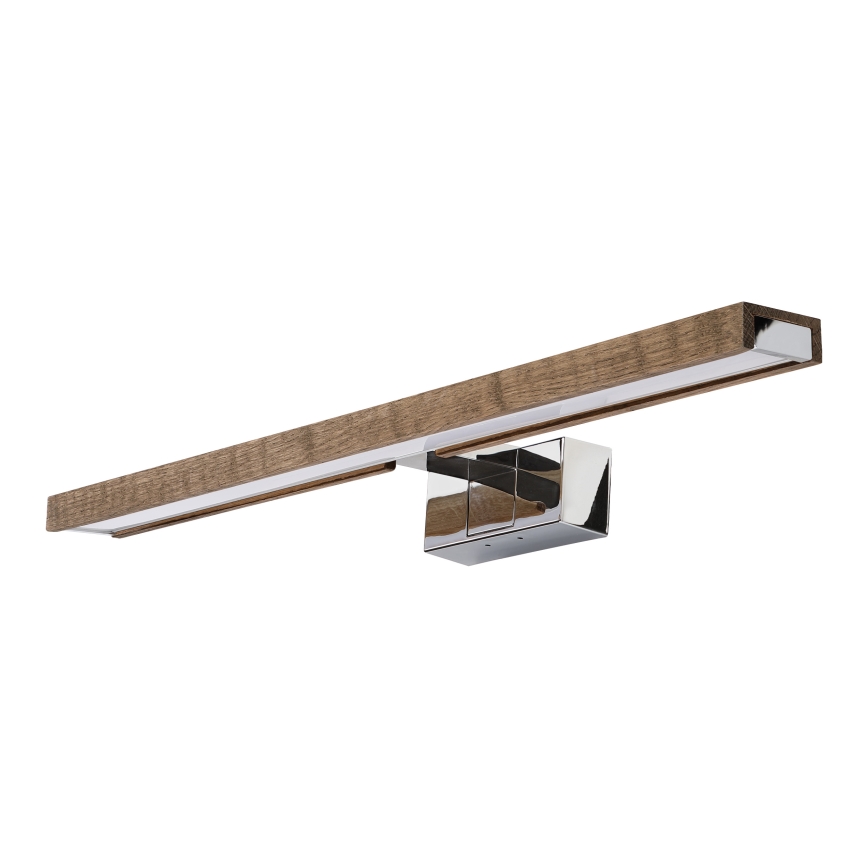 Brilagi - Iluminare LED pentru oglindă de baie WOODY MIRROR 3în1 LED/12W/230V 60 cm IP44 crom lucios/stejar-nuc