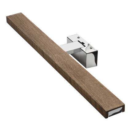 Brilagi - Iluminare LED pentru oglindă de baie WOODY MIRROR 3în1 LED/12W/230V 60 cm IP44 crom lucios/stejar-nuc