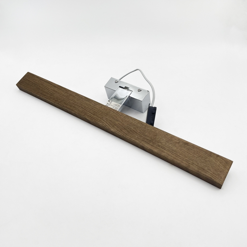 Brilagi - Iluminare LED pentru oglindă de baie WOODY MIRROR 3în1 LED/12W/230V 60 cm IP44 crom lucios/stejar-nuc