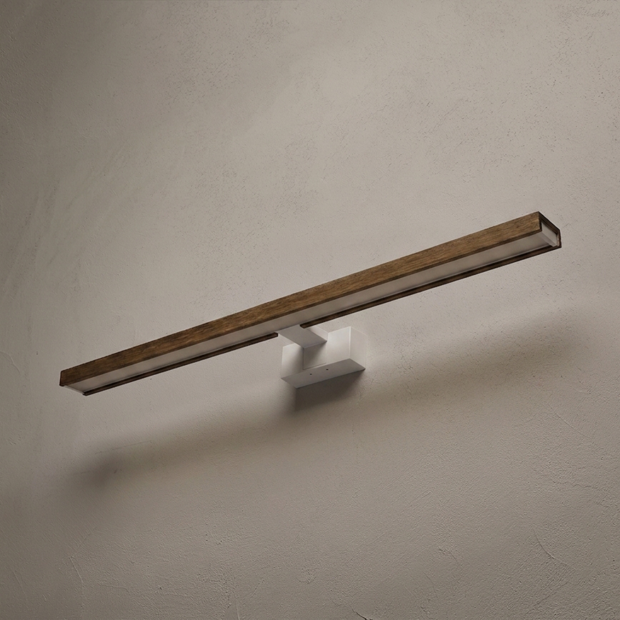 Brilagi - Iluminare LED pentru oglindă de baie WOODY MIRROR 3 în 1 LED/15W/230V 80 cm IP44 alb/stejar-nuc