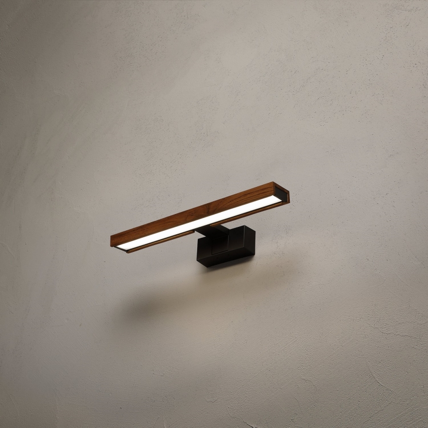 Brilagi - Iluminare LED pentru oglindă de baie WOODY MIRROR 3-în-1 LED/8W/230V 40 cm IP44 negru/stejar