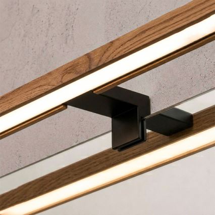 Brilagi - Iluminare LED pentru oglindă de baie WOODY MIRROR 3-în-1 LED/8W/230V 40 cm IP44 negru/stejar