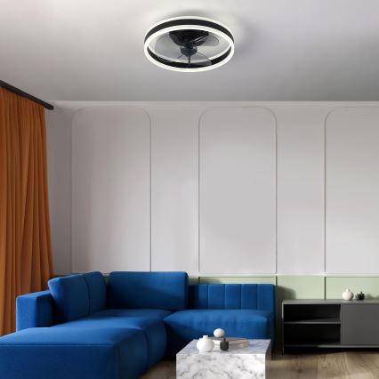 Brilagi - Plafonier LED cu ventilator, reglabil, LED/30W/230V 3000-6500K negru + telecomandă