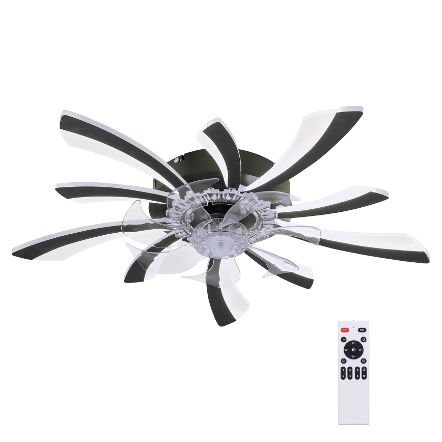 Brilagi - Plafonier LED cu ventilator, reglabil, LED/50W/230V 3000-6500K negru + telecomandă
