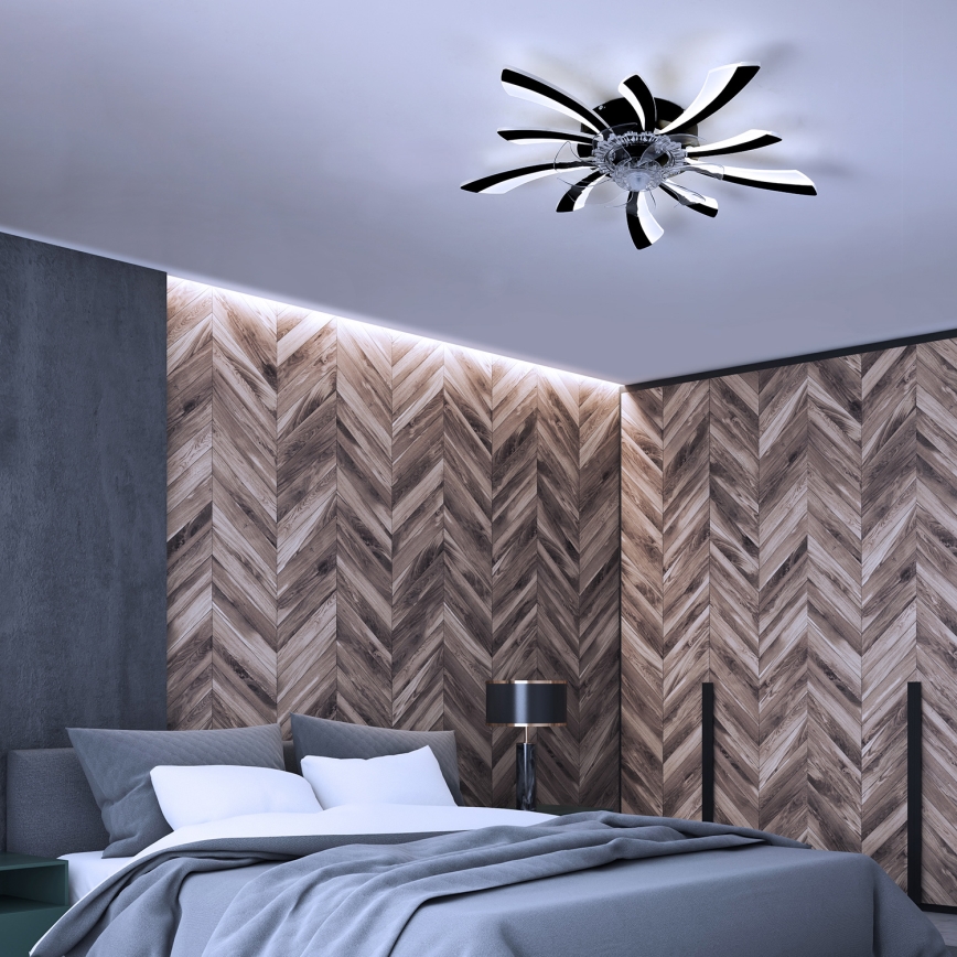 Brilagi - Plafonier LED cu ventilator, reglabil, LED/50W/230V 3000-6500K negru + telecomandă