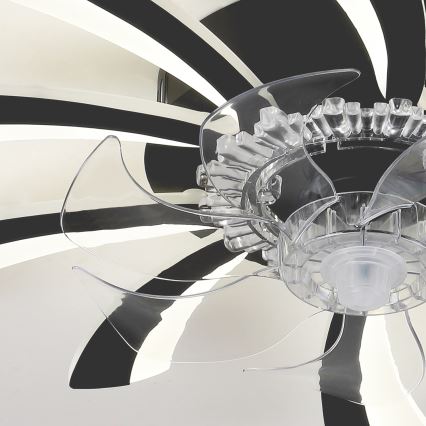 Brilagi - Plafonier LED cu ventilator, reglabil, LED/50W/230V 3000-6500K negru + telecomandă