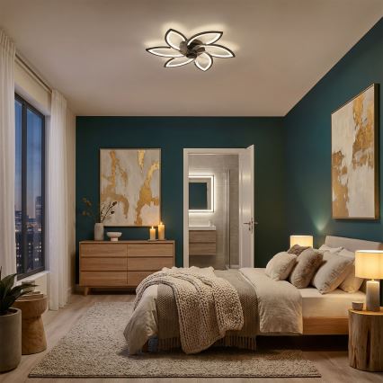 Brilagi - Plafonier LED cu ventilator, reglabil, LED/50W/230V 3000-6500K negru + telecomandă