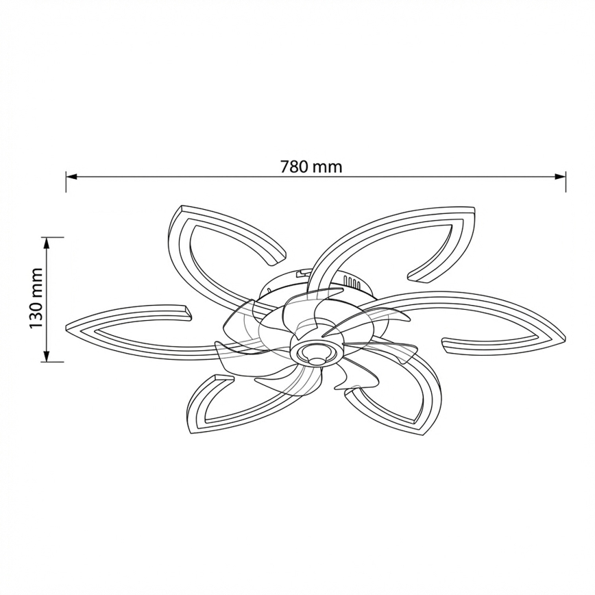 Brilagi - Plafonier LED cu ventilator, reglabil, LED/50W/230V 3000-6500K negru + telecomandă