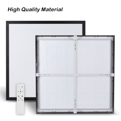 Brilagi - Plafonieră LED dimerizabilă pentru baie FRAME SMART LED/50W/230V 60x60 cm 3000-6000K IP44 negru + telecomandă