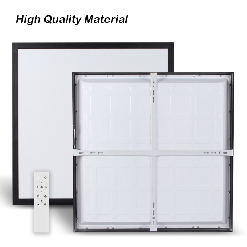 Brilagi - Plafonieră LED dimerizabilă pentru baie FRAME SMART LED/50W/230V 60x60 cm 3000-6000K IP44 negru + telecomandă
