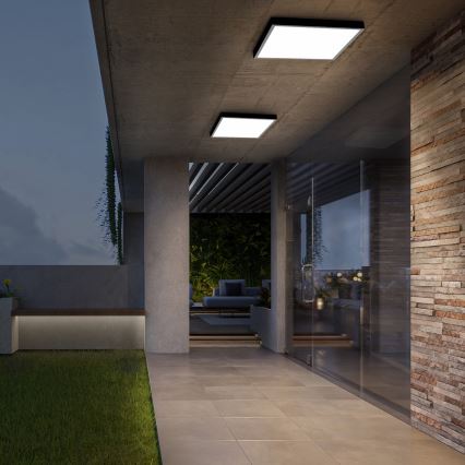 Brilagi - Plafonieră LED dimerizabilă pentru baie FRAME SMART LED/50W/230V 60x60 cm 3000-6000K IP44 negru + telecomandă